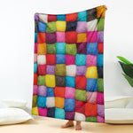 Colorful Yarn Balls Print Blanket