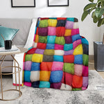 Colorful Yarn Balls Print Blanket