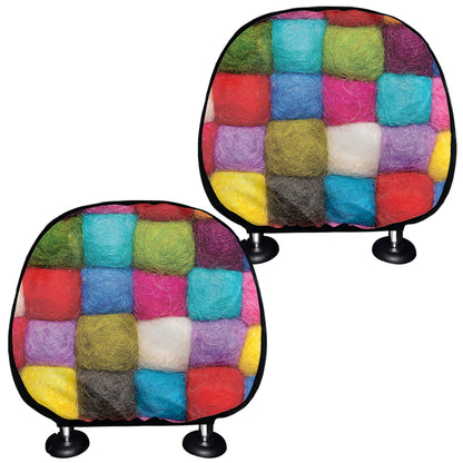 Colorful Yarn Balls Print Car Headrest Covers