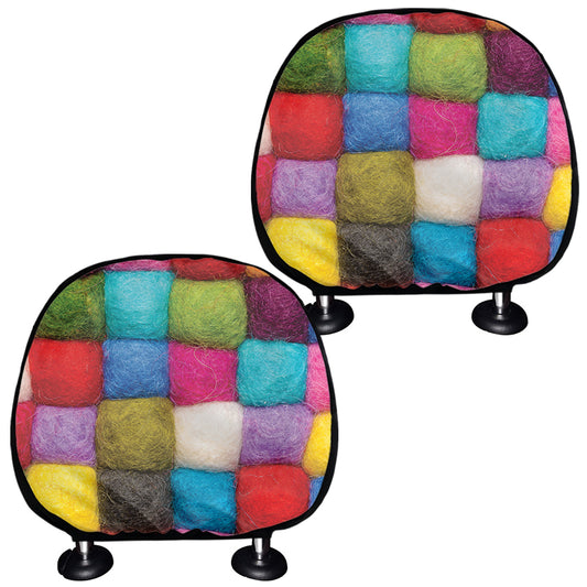 Colorful Yarn Balls Print Car Headrest Covers