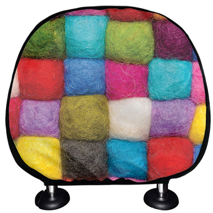Colorful Yarn Balls Print Car Headrest Covers