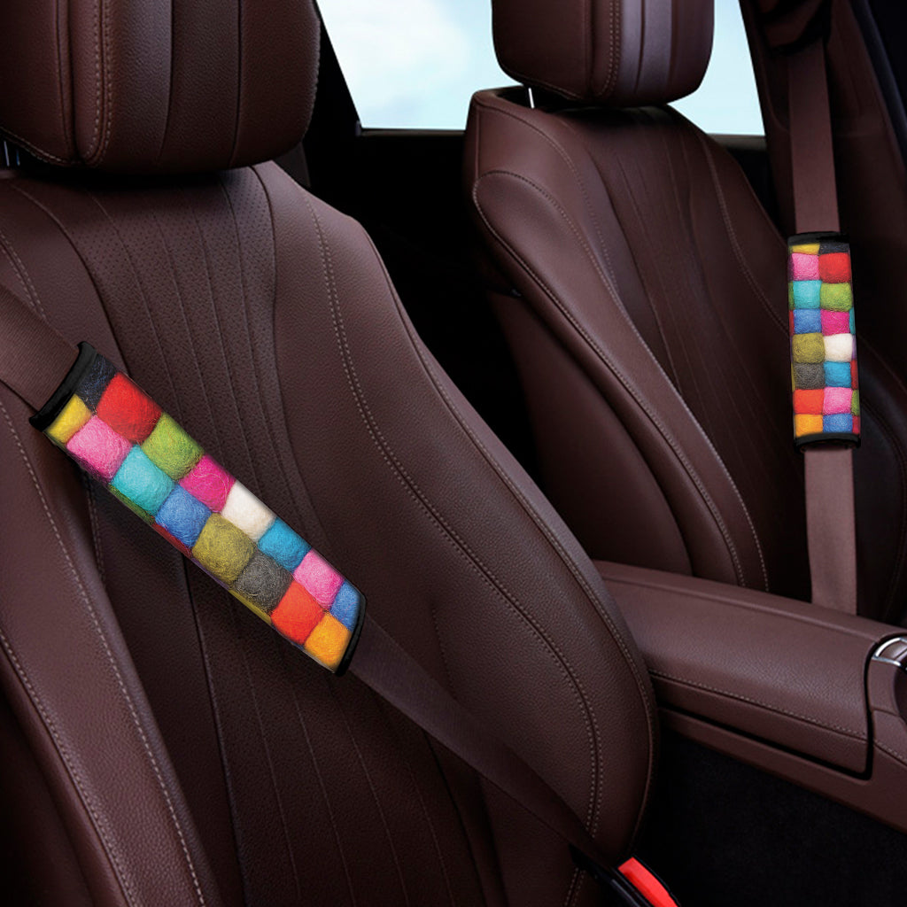 Colorful Yarn Balls Print Car Seat Belt Covers
