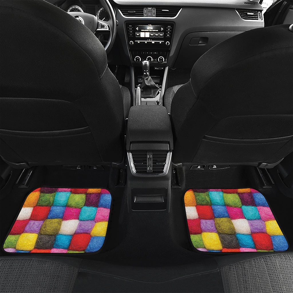 Colorful Yarn Balls Print Front and Back Car Floor Mats