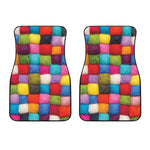 Colorful Yarn Balls Print Front Car Floor Mats