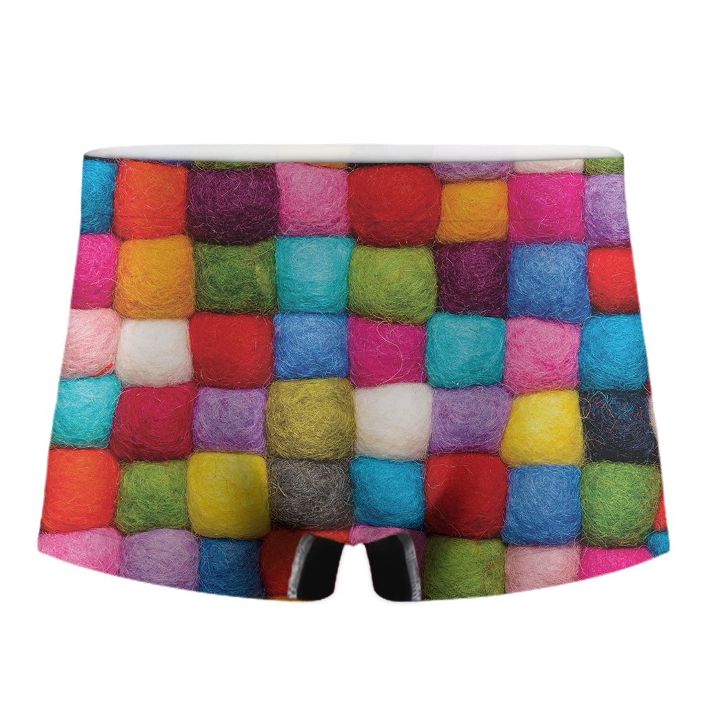 Colorful Yarn Balls Print Men's Boxer Briefs