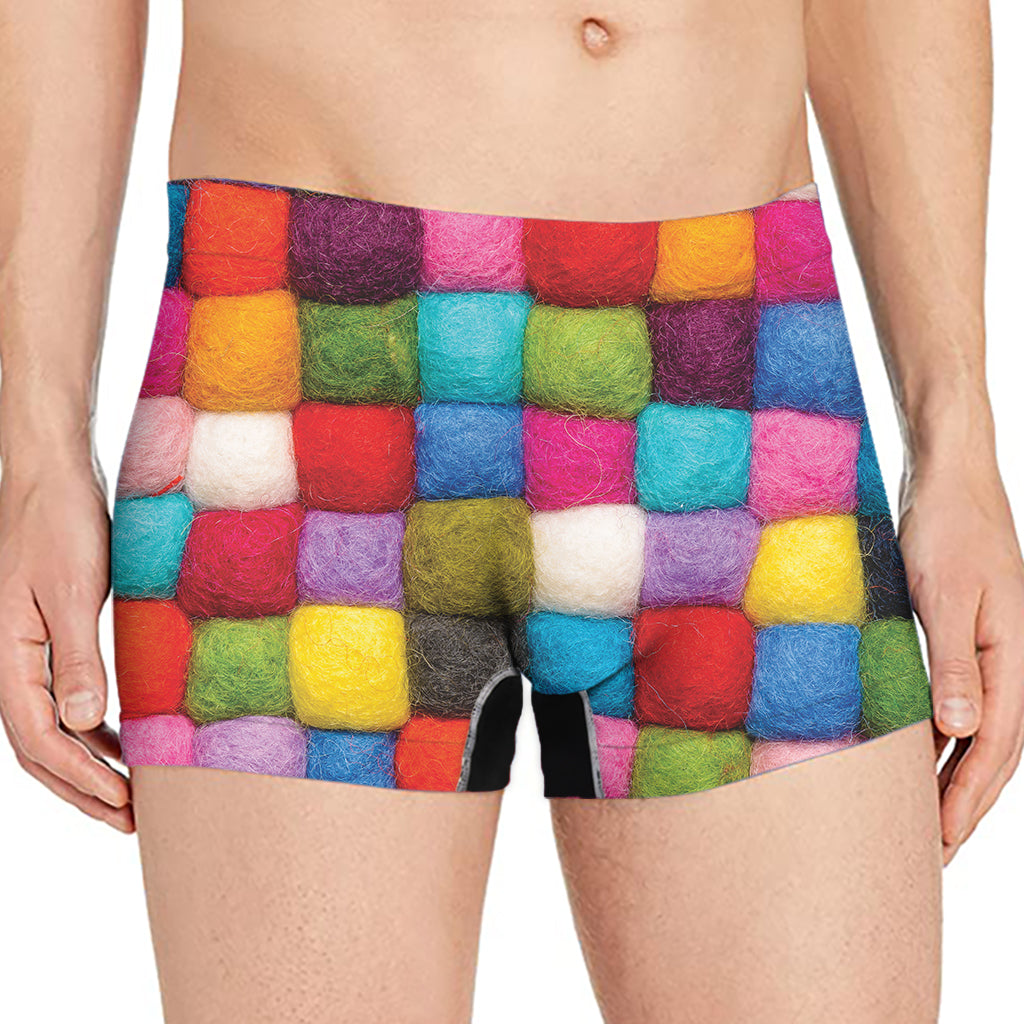 Colorful Yarn Balls Print Men's Boxer Briefs