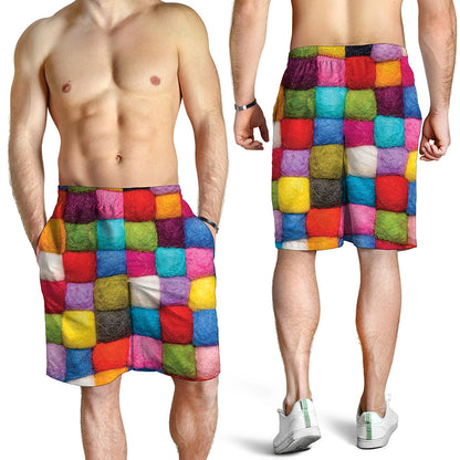 Colorful Yarn Balls Print Men's Shorts