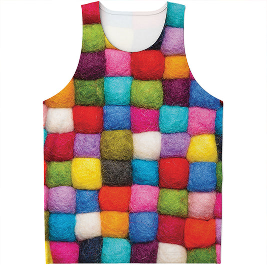 Colorful Yarn Balls Print Men's Tank Top