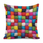 Colorful Yarn Balls Print Pillow Cover