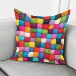 Colorful Yarn Balls Print Pillow Cover