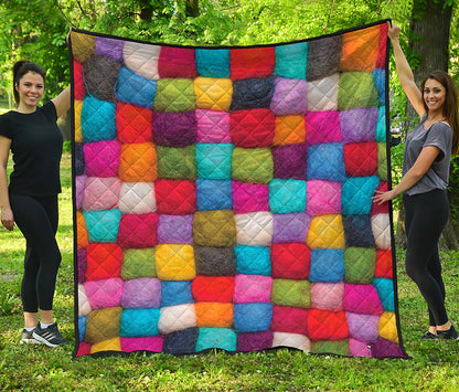 Colorful Yarn Balls Print Quilt