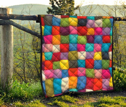 Colorful Yarn Balls Print Quilt