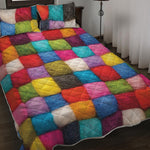 Colorful Yarn Balls Print Quilt Bed Set