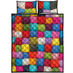Colorful Yarn Balls Print Quilt Bed Set