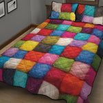 Colorful Yarn Balls Print Quilt Bed Set