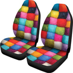 Colorful Yarn Balls Print Universal Fit Car Seat Covers