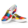 Colorful Yarn Balls Print White Slip On Sneakers