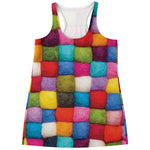 Colorful Yarn Balls Print Women's Racerback Tank Top