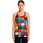 Colorful Yarn Balls Print Women's Racerback Tank Top