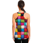 Colorful Yarn Balls Print Women's Racerback Tank Top