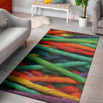 Colorful Yarn Print Area Rug