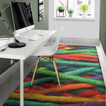 Colorful Yarn Print Area Rug