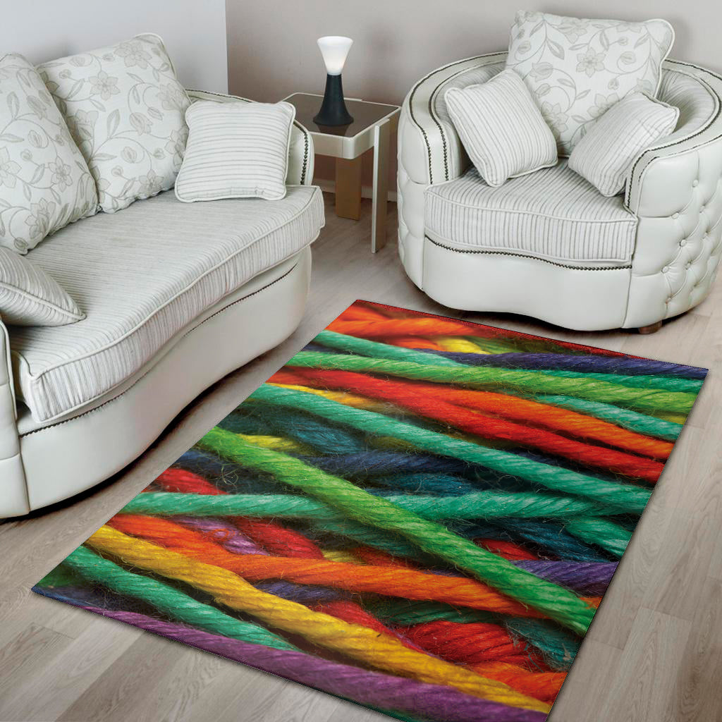 Colorful Yarn Print Area Rug