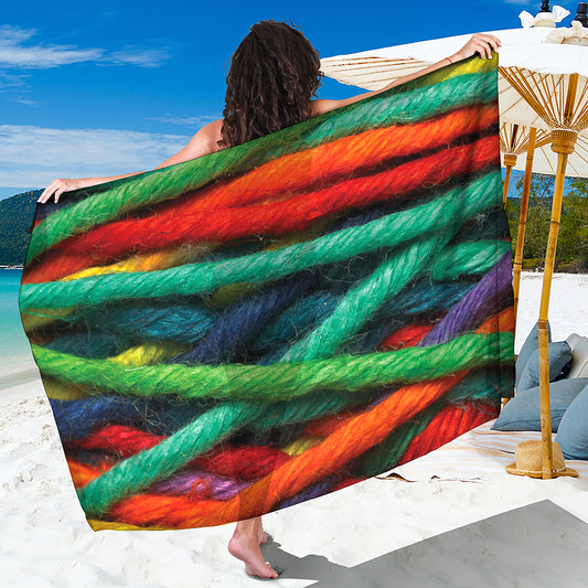Colorful Yarn Print Beach Sarong Wrap