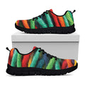 Colorful Yarn Print Black Running Shoes