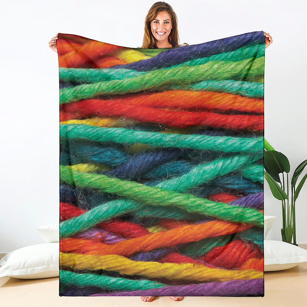 Colorful Yarn Print Blanket