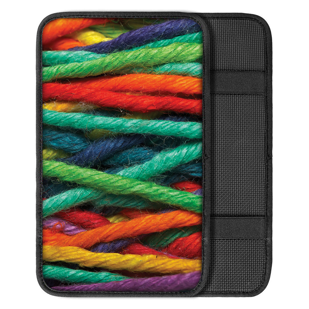 Colorful Yarn Print Car Center Console Cover
