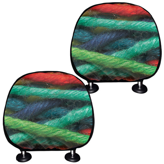 Colorful Yarn Print Car Headrest Covers