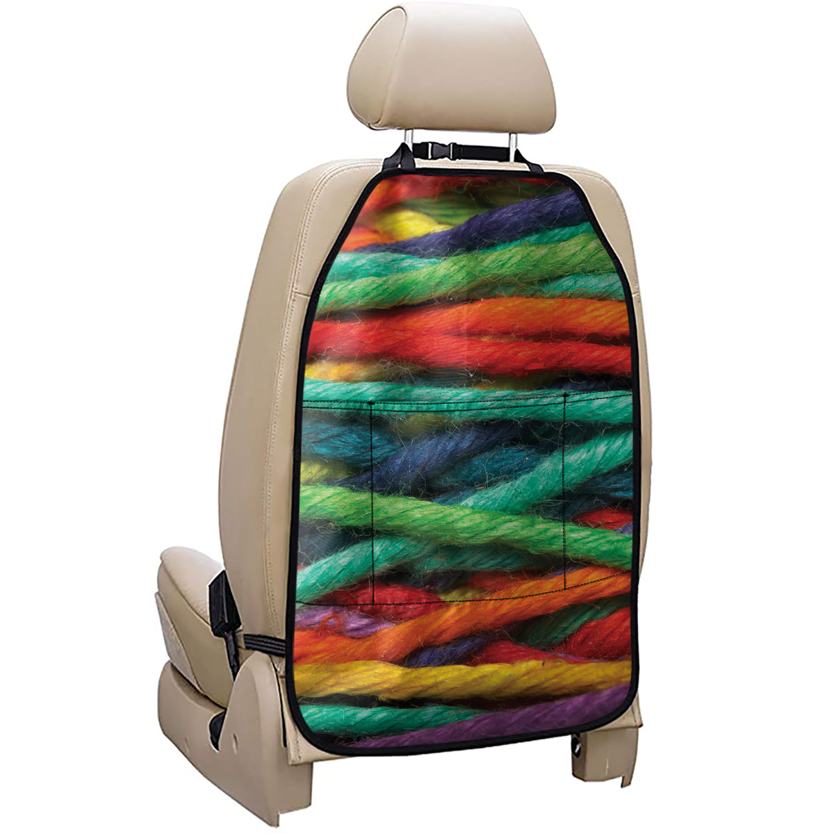 Colorful Yarn Print Car Seat Organizers