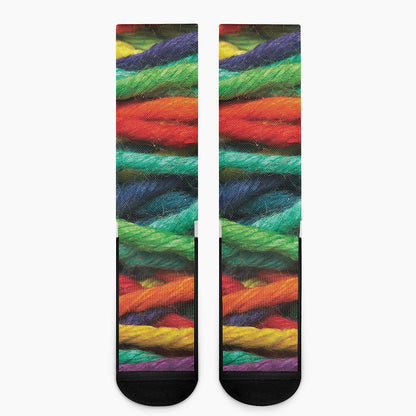 Colorful Yarn Print Crew Socks