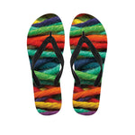 Colorful Yarn Print Flip Flops