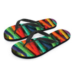 Colorful Yarn Print Flip Flops