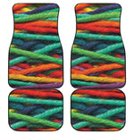 Colorful Yarn Print Front and Back Car Floor Mats