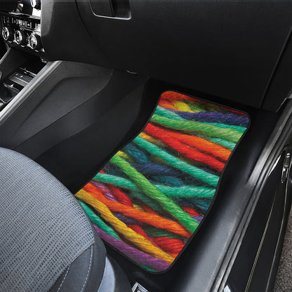 Colorful Yarn Print Front Car Floor Mats