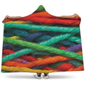 Colorful Yarn Print Hooded Blanket
