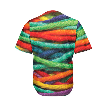 Colorful Yarn Print Men's Baseball Jersey