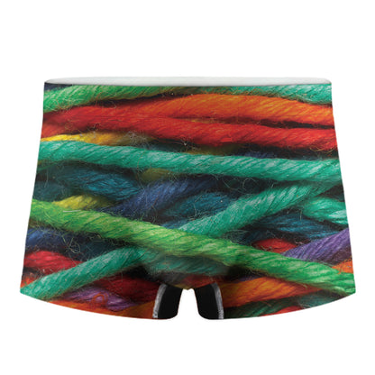 Colorful Yarn Print Men's Boxer Briefs