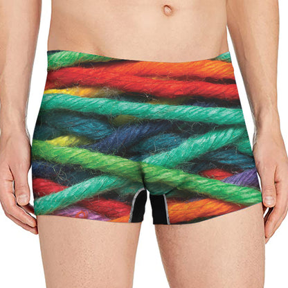 Colorful Yarn Print Men's Boxer Briefs