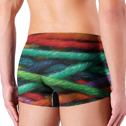 Colorful Yarn Print Men's Boxer Briefs