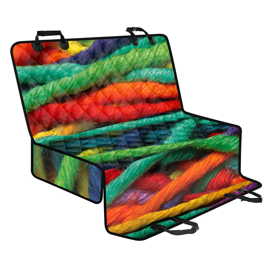 Colorful Yarn Print Pet Car Back Seat Cover