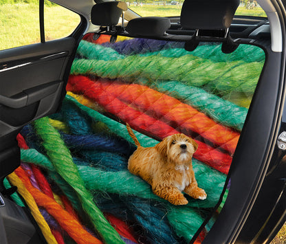 Colorful Yarn Print Pet Car Back Seat Cover