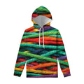 Colorful Yarn Print Pullover Hoodie