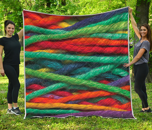 Colorful Yarn Print Quilt