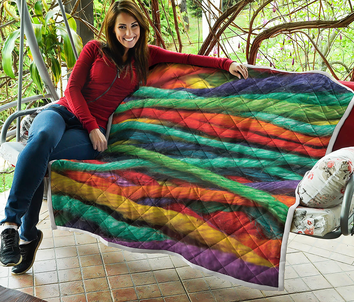 Colorful Yarn Print Quilt
