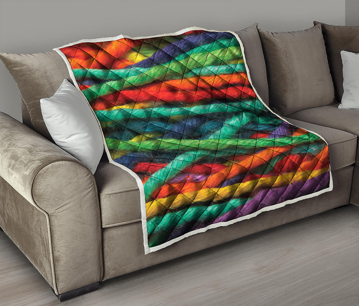 Colorful Yarn Print Quilt
