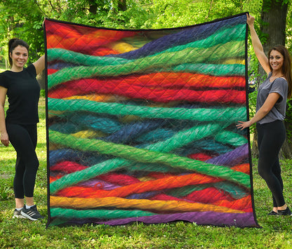 Colorful Yarn Print Quilt